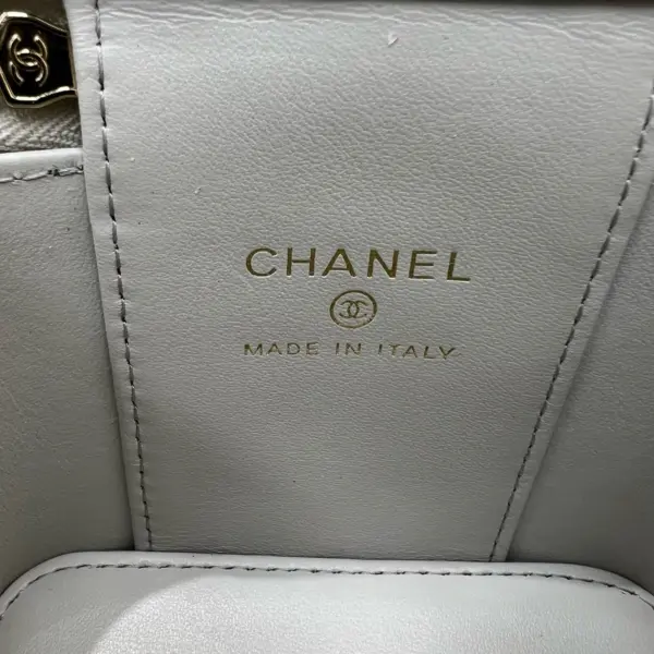 高仿香奈兒/Chanel Wallet on Chain 淺灰色迷你菱格紋鏈條零錢包