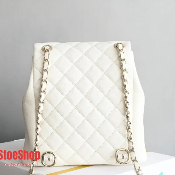高仿香奈兒/Chanel Coco Backpack經典菱格紋白色雙肩包