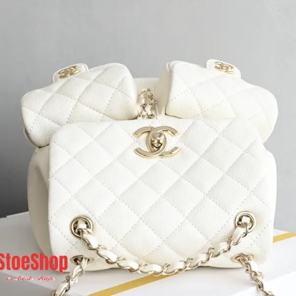 高仿香奈兒/Chanel Coco Backpack經典菱格紋白色雙肩包
