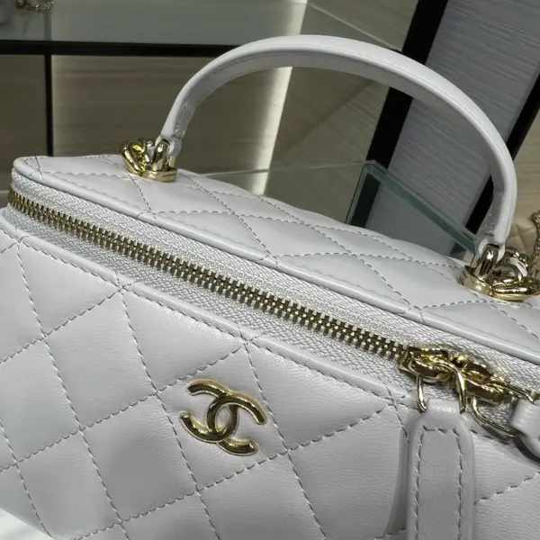 高仿香奈兒/Chanel Vanity Case 淺灰色小型化妝包