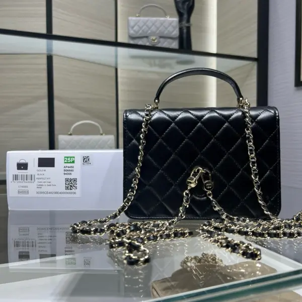高仿香奈兒/Chanel Coco Handle 黑色手提肩背包