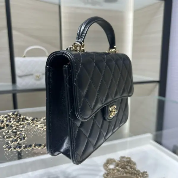 高仿香奈兒/Chanel Coco Handle 黑色手提肩背包