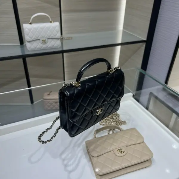 高仿香奈兒/Chanel Coco Handle 黑色手提肩背包