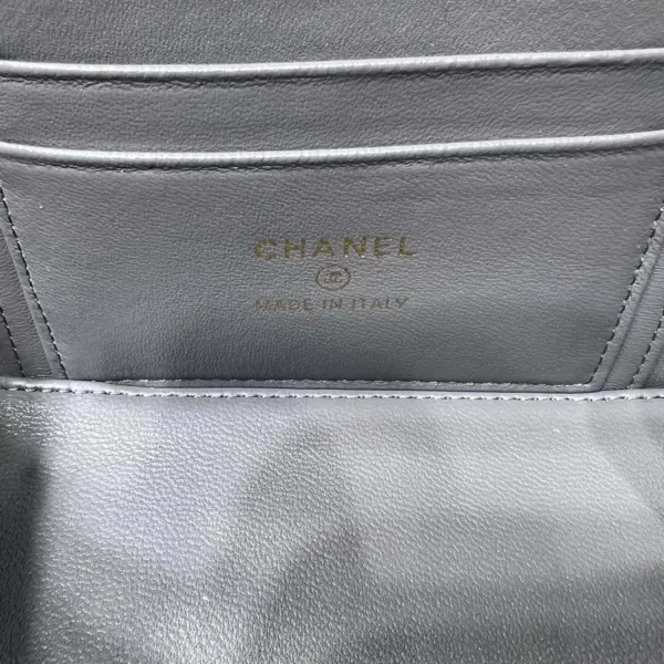 高仿香奈兒/Chanel Vanity Case 菱格紋鏈條手提化妝包 灰色