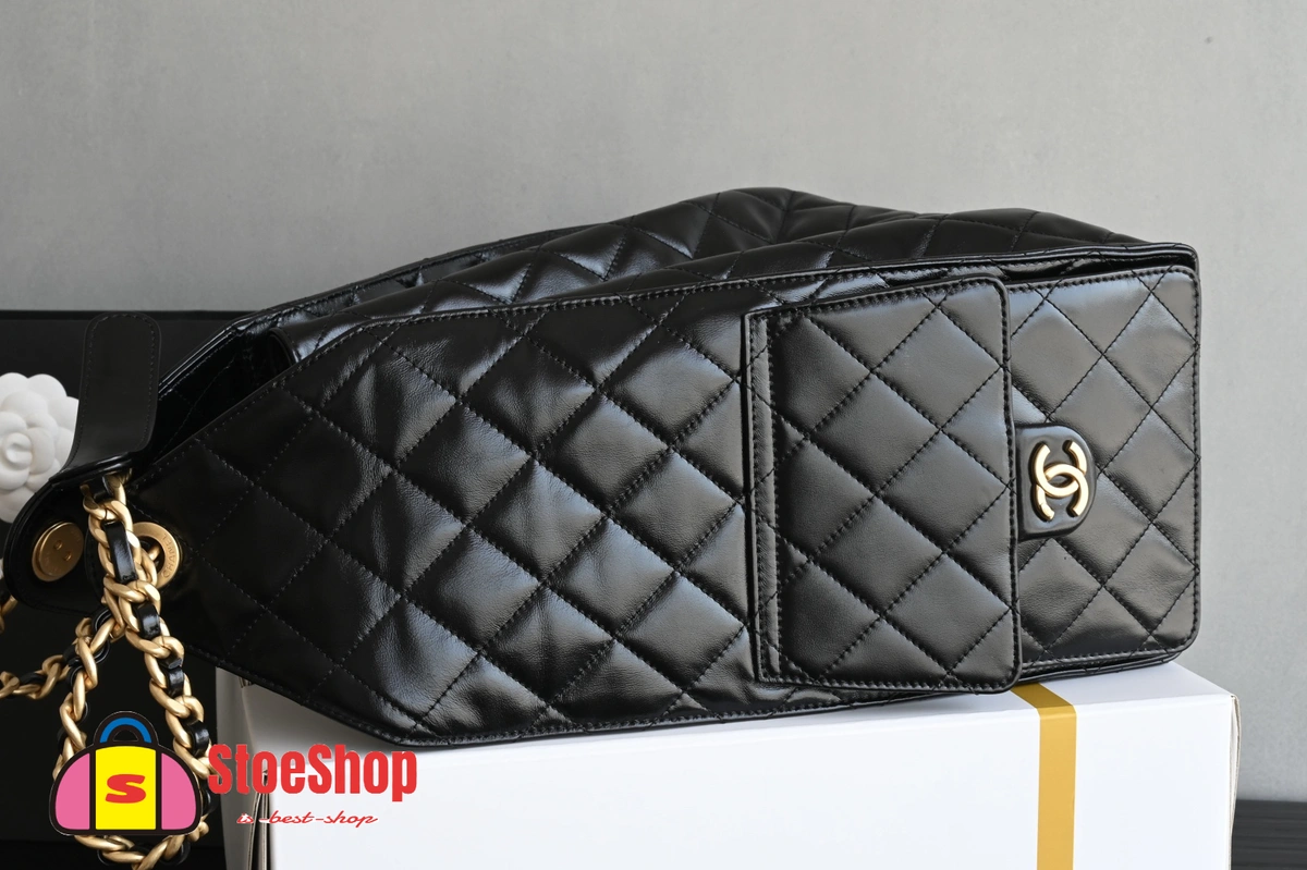 高仿香奈兒/Chanel 25C系列 抽繩式菱格紋手提包 黑色 4 高仿香奈兒/Chanel 25C系列 抽繩式菱格紋手提包 黑色