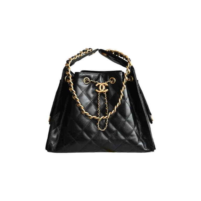 高仿香奈兒/Chanel 25C 菱格紋雙C鏈條手提包 黑色
