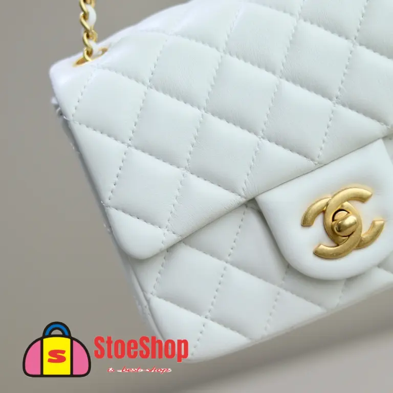 高仿香奈兒/Chanel Classic Flap 迷你白色金屬球單肩包