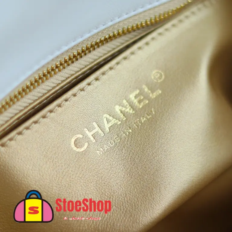 高仿香奈兒/Chanel Classic Flap 金球款 白色大mini