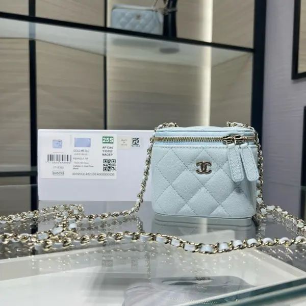 高仿香奈兒/Chanel 25C 淺藍色方盒子包