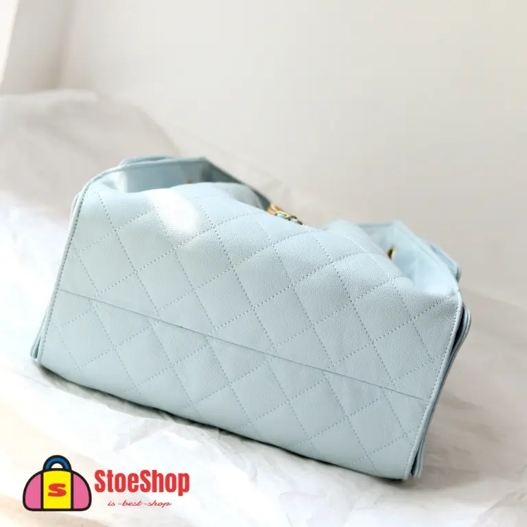 高仿香奈兒/CHANEL 25C Hobo 肩背包｜魚子醬小牛皮天青色