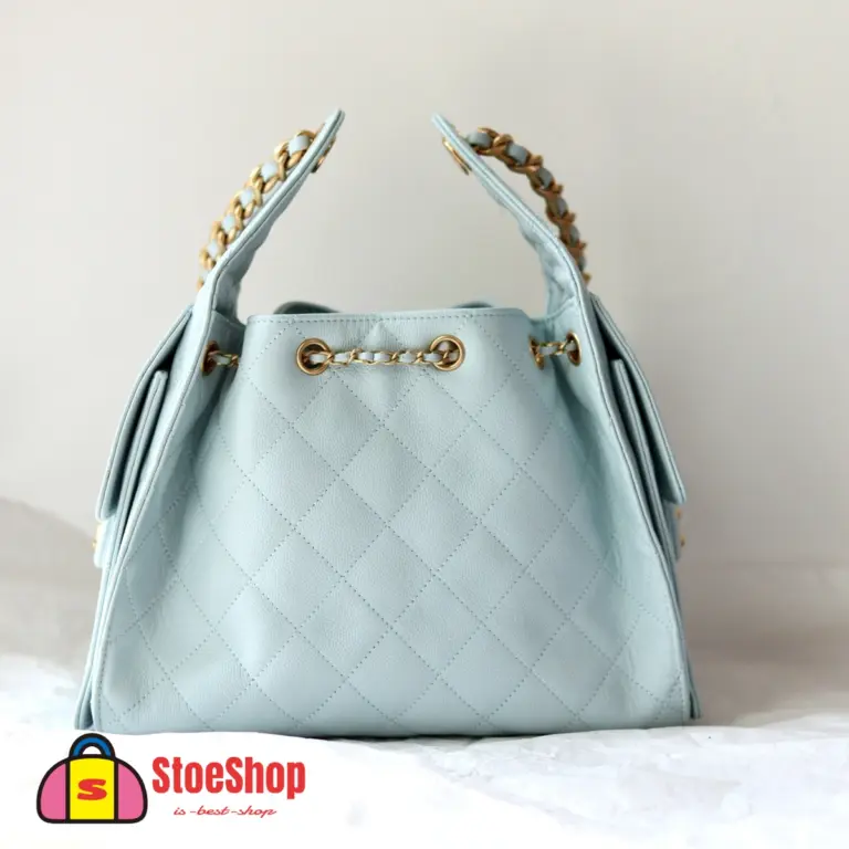 高仿香奈兒/CHANEL 25C Hobo 肩背包｜魚子醬小牛皮天青色