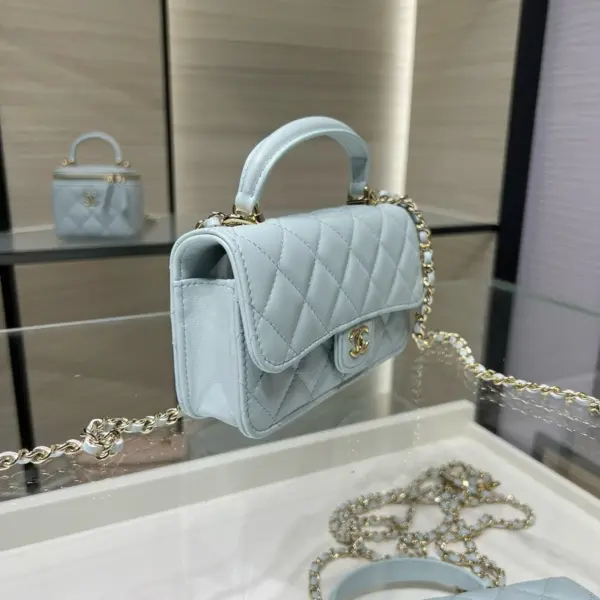 高仿香奈兒/Chanel Classic Flap 經典迷你口蓋包 淺藍色