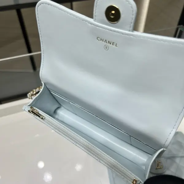高仿香奈兒/Chanel Classic Flap 經典迷你口蓋包 淺藍色