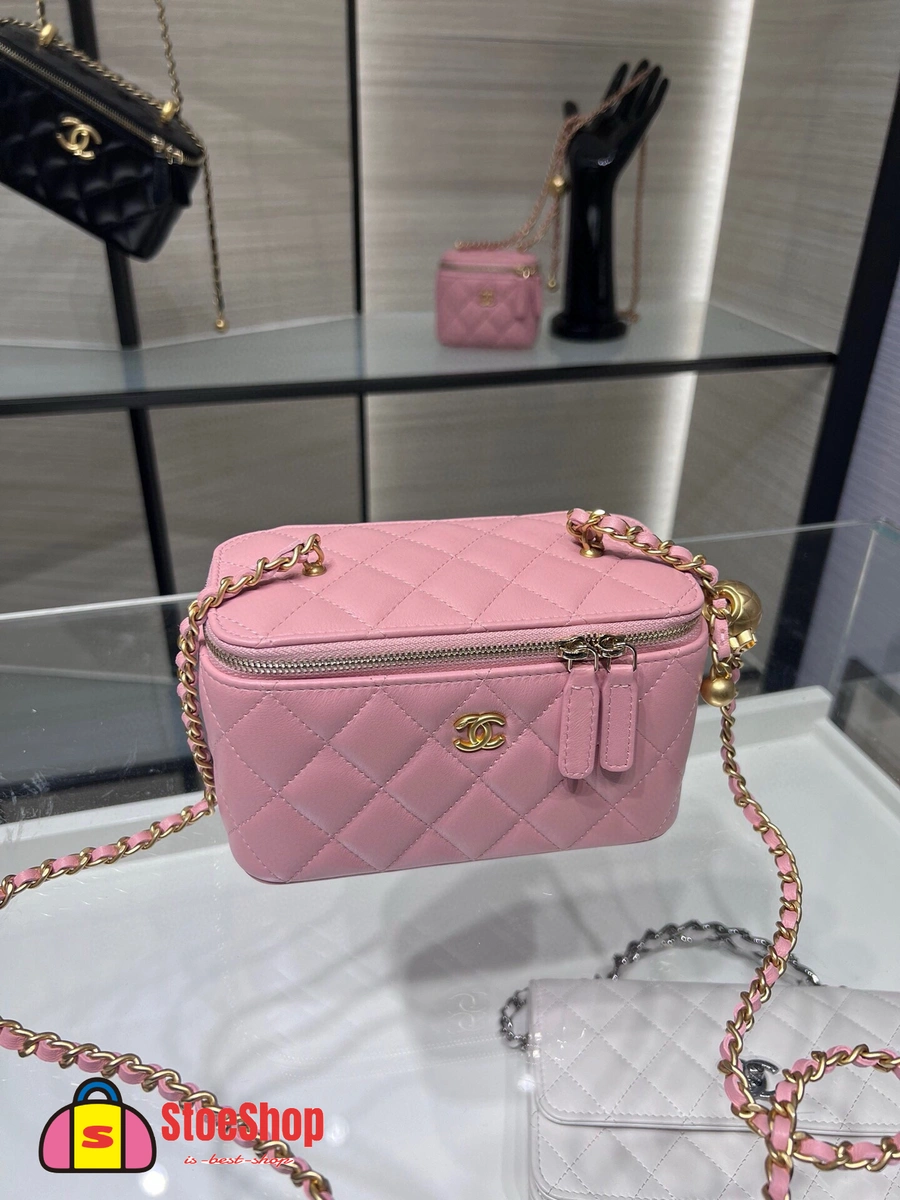 高仿香奈兒/Chanel Vanity 菱格紋化妝箱包 粉色 5 高仿香奈兒/Chanel Vanity 菱格紋化妝箱包 粉色