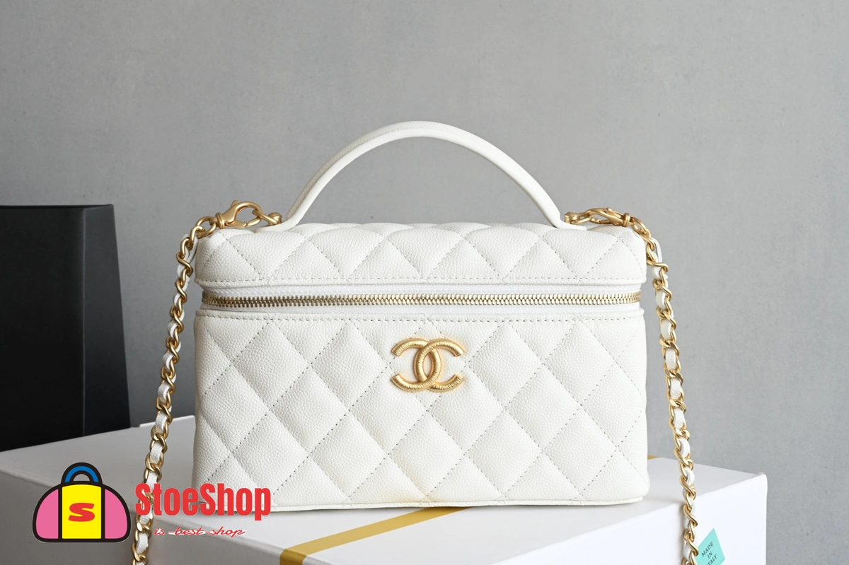高仿香奈兒/Chanel Vanity Case 迷你化妝包 白色