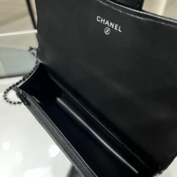 高仿香奈兒/Chanel Classic Flap 菱格紋鏈條單肩/手提包 黑色