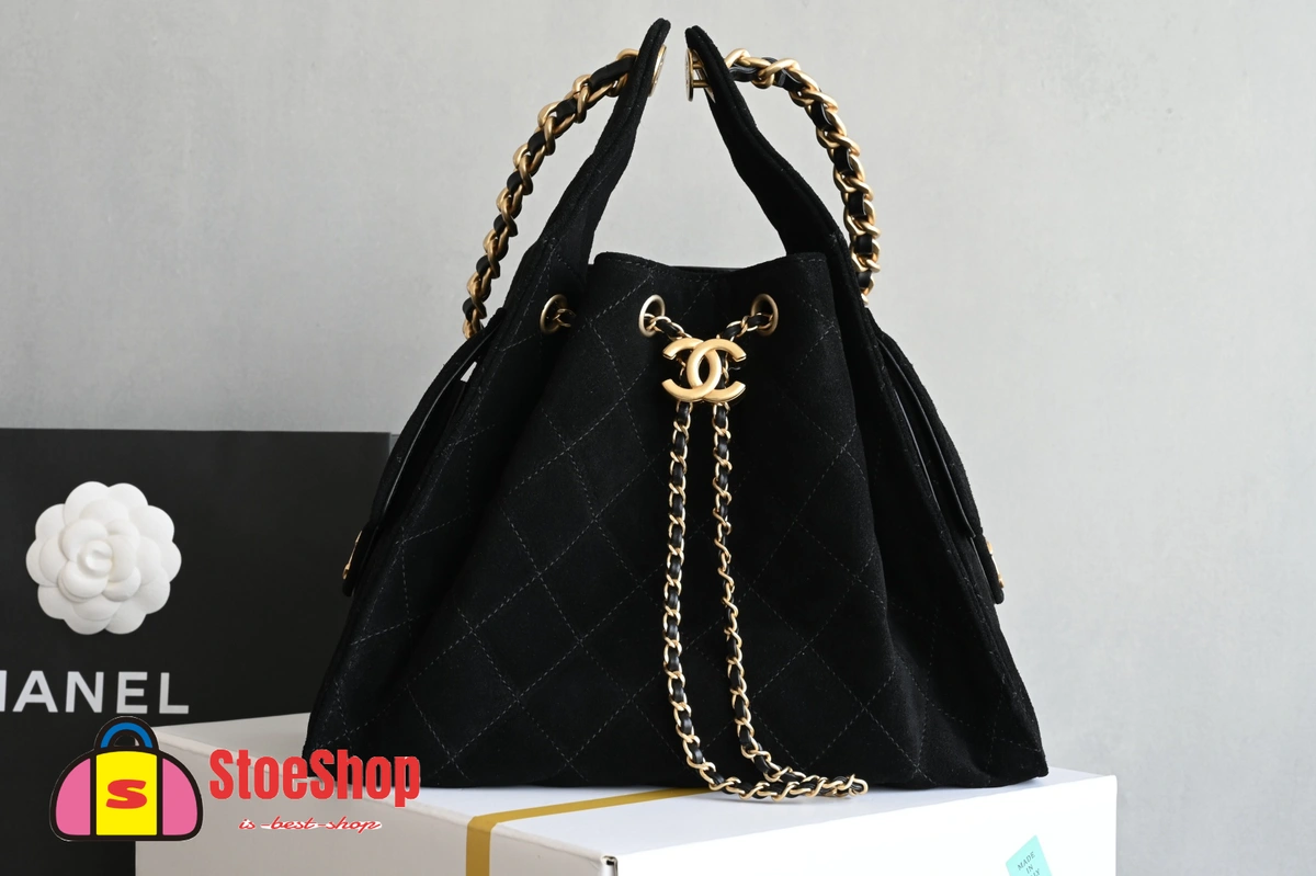 高仿香奈兒/Chanel Bucket Bag 抽繩水桶包 黑色
