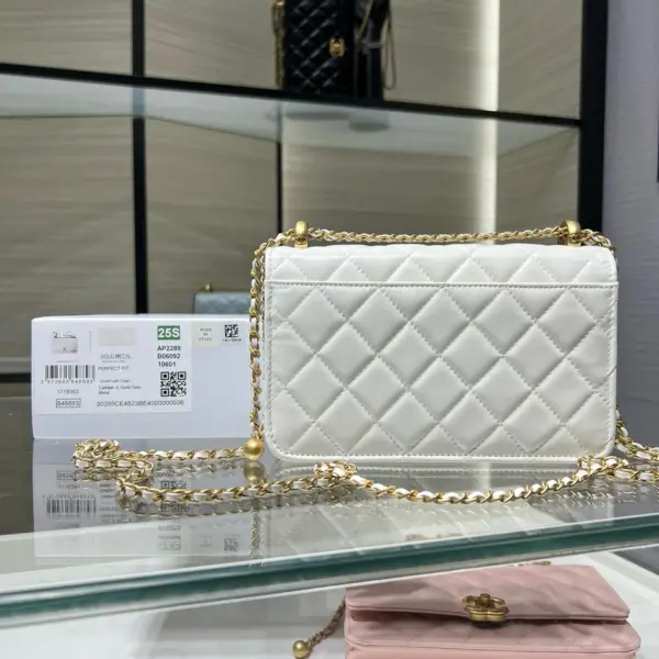 高仿香奈兒/Chanel 25S WOC鏈條錢包（發財包）白色