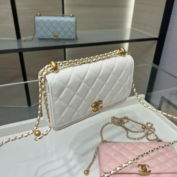 高仿香奈兒/Chanel 25S WOC鏈條錢包（發財包）白色