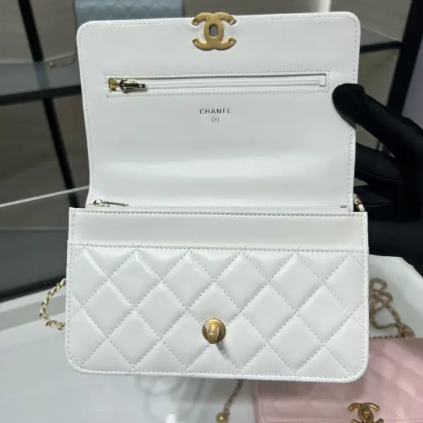 高仿香奈兒/Chanel 25S WOC鏈條錢包（發財包）白色