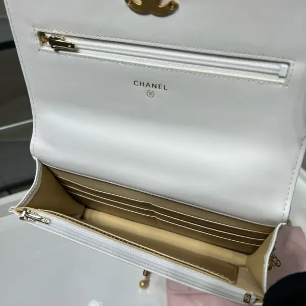 高仿香奈兒/Chanel 25S WOC鏈條錢包（發財包）白色