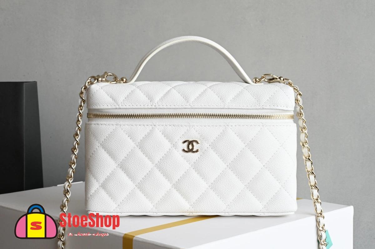 高仿香奈兒/Chanel Vanity Case系列白色小型化妝包