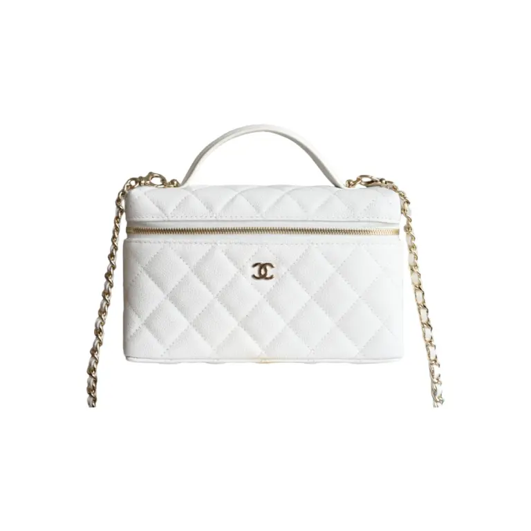 高仿香奈兒/Chanel Vanity Case系列白色小型化妝包