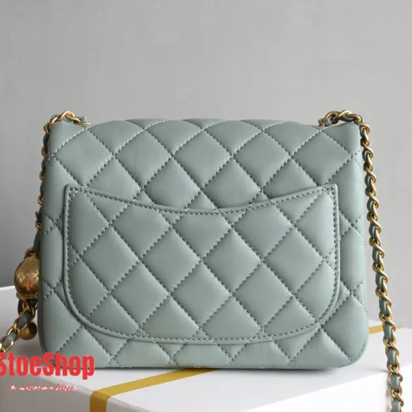 高仿香奈兒/Chanel Classic Flap Mini（方胖子）淡青色
