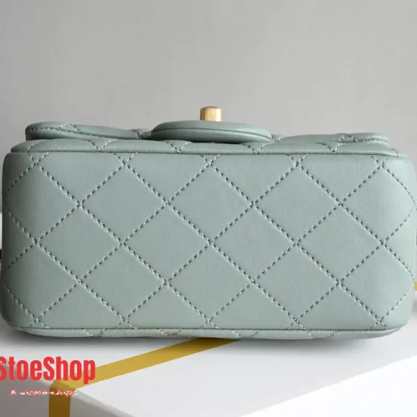 高仿香奈兒/Chanel Classic Flap Mini（方胖子）淡青色