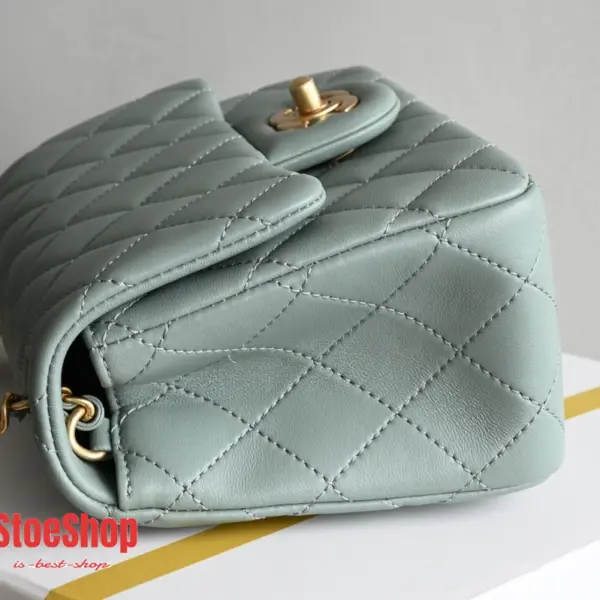 高仿香奈兒/Chanel Classic Flap Mini（方胖子）淡青色