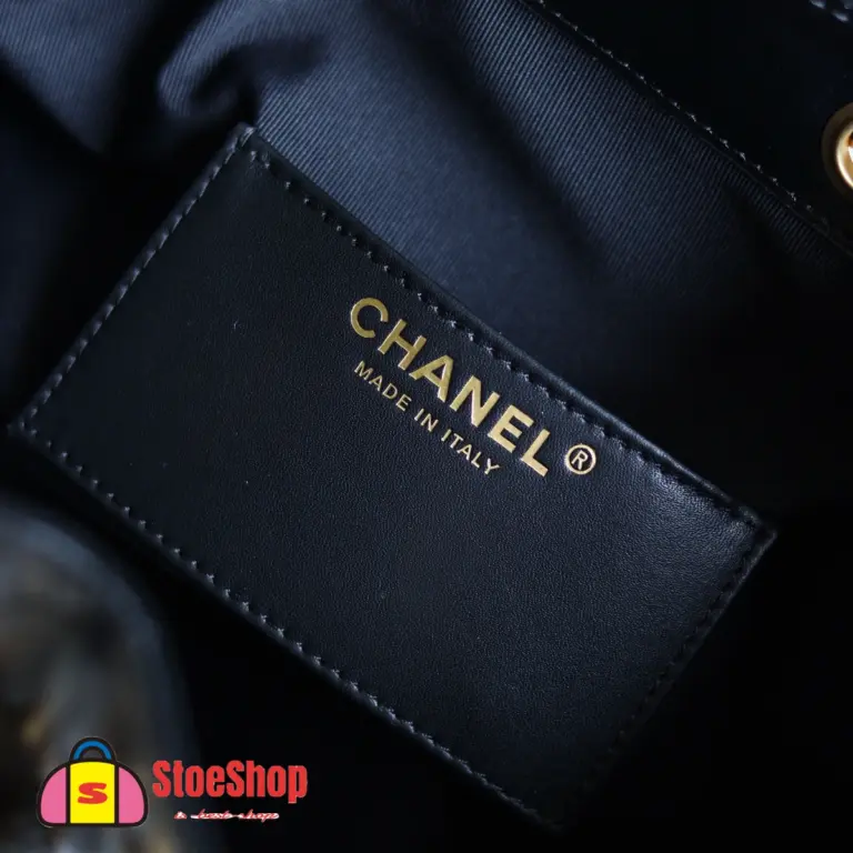 高仿香奈兒/CHANEL 25C Hobo 肩背包 黑金 Onda Verde小牛皮