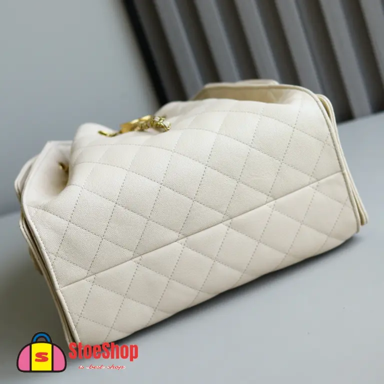 高仿香奈兒/CHANEL 25C Hobo 肩背包｜Onda 魚子醬小牛皮奶茶色