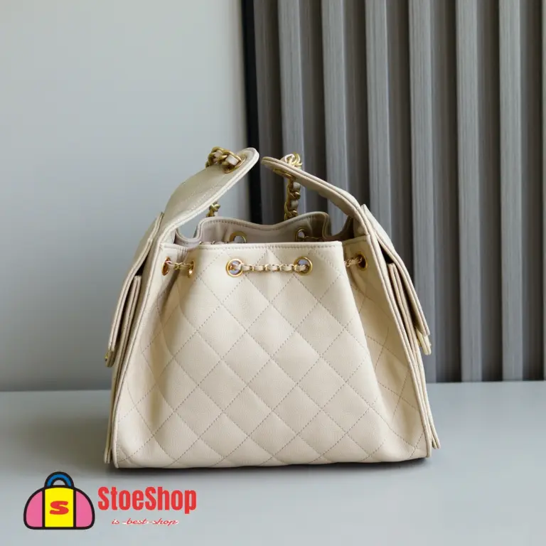 高仿香奈兒/CHANEL 25C Hobo 肩背包｜Onda 魚子醬小牛皮奶茶色