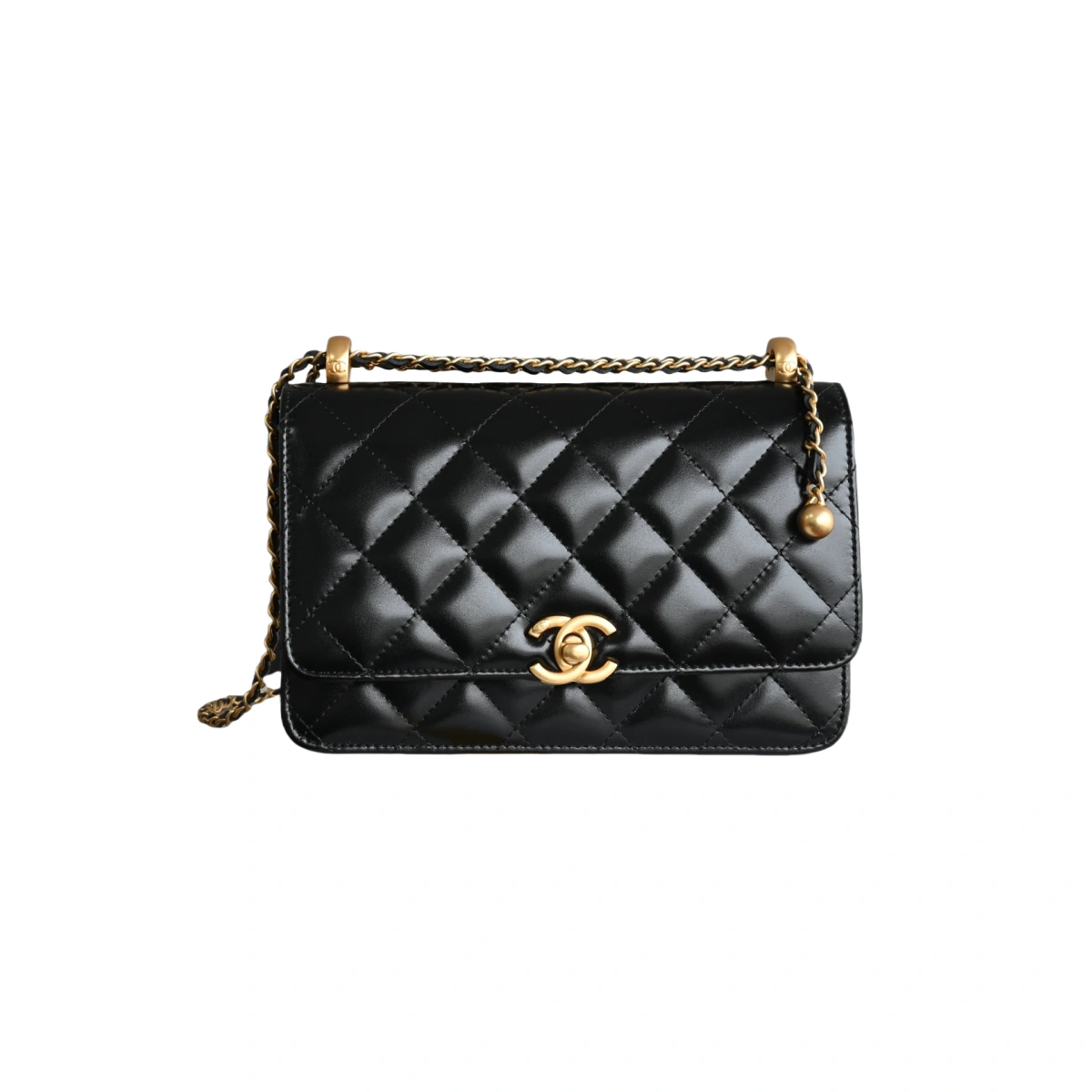 高仿香奈兒/Chanel Wallet on Chain 黑色鏈條錢包式單肩包