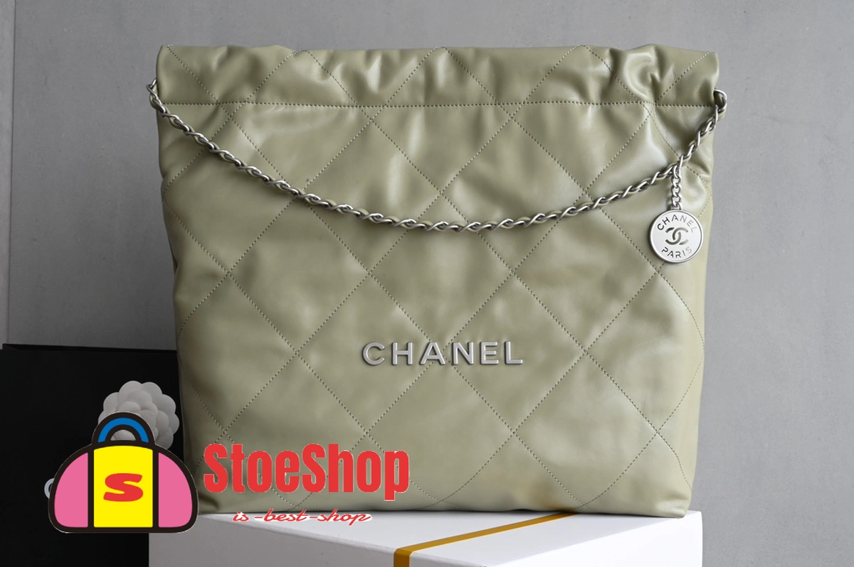 高仿香奈兒/Chanel Deauville Shopping Tote Bag 淡綠色購物托特包
