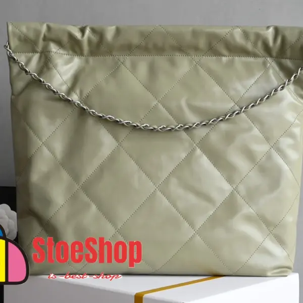 高仿香奈兒/Chanel Deauville Shopping Tote Bag 淡綠色購物托特包