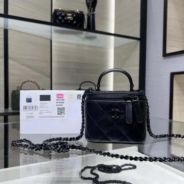 高仿香奈兒/Chanel Vanity Case 黑色小型化妝包