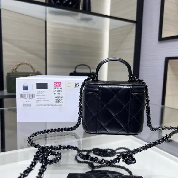 高仿香奈兒/Chanel Vanity Case 黑色小型化妝包