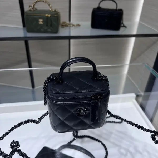 高仿香奈兒/Chanel Vanity Case 黑色小型化妝包