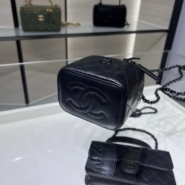 高仿香奈兒/Chanel Vanity Case 黑色小型化妝包