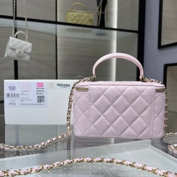 高仿香奈兒/Chanel Vanity系列粉色Vanity Case迷你盒子包
