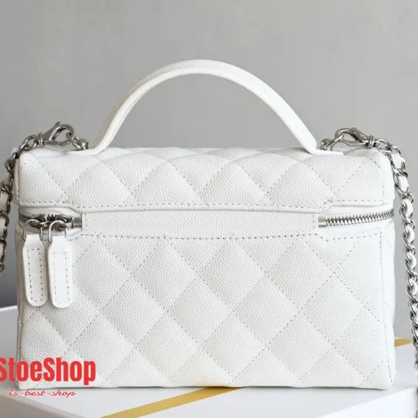 高仿香奈兒/Chanel Vanity Case 手提斜挎兩用盒子包 白色
