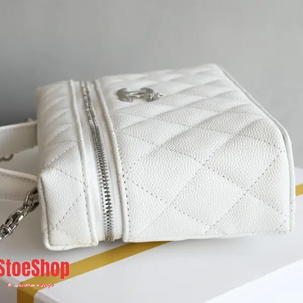 高仿香奈兒/Chanel Vanity Case 手提斜挎兩用盒子包 白色