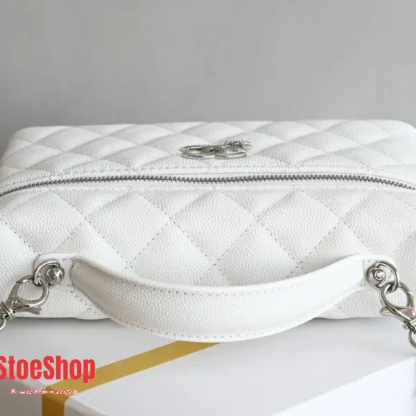 高仿香奈兒/Chanel Vanity Case 手提斜挎兩用盒子包 白色