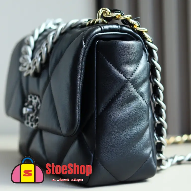 高仿香奈兒/Chanel 19 小號肩背包｜黑色山羊皮