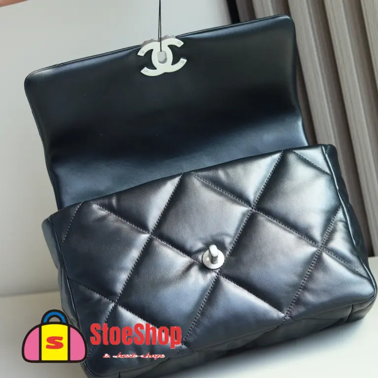 高仿香奈兒/Chanel 19 中號肩背包｜黑色山羊皮