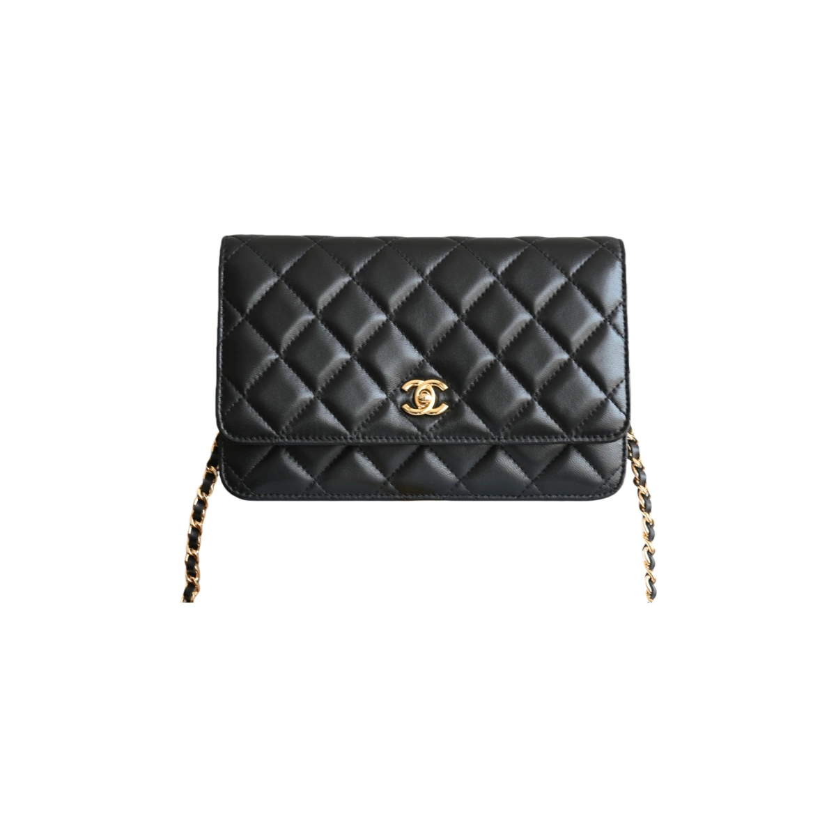高仿香奈兒/Chanel Classic Flap Wallet on Chain 鏈條錢包 / 單肩包 黑色