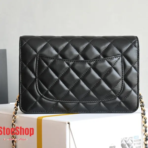 高仿香奈兒/Chanel Classic Flap Wallet on Chain 鏈條錢包 / 單肩包 黑色