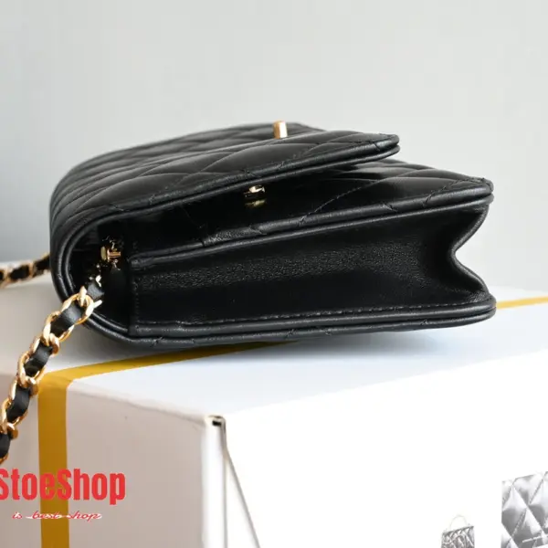 高仿香奈兒/Chanel Classic Flap Wallet on Chain 鏈條錢包 / 單肩包 黑色