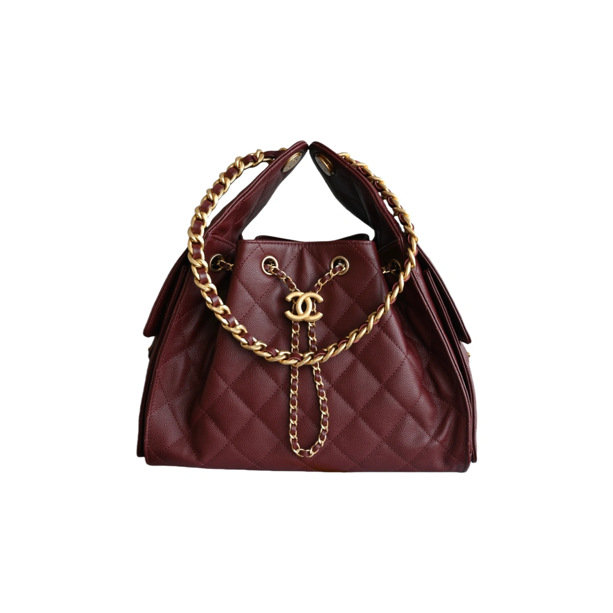 高仿香奈兒/Chanel GST系列 Grand Shopping Tote 酒紅色